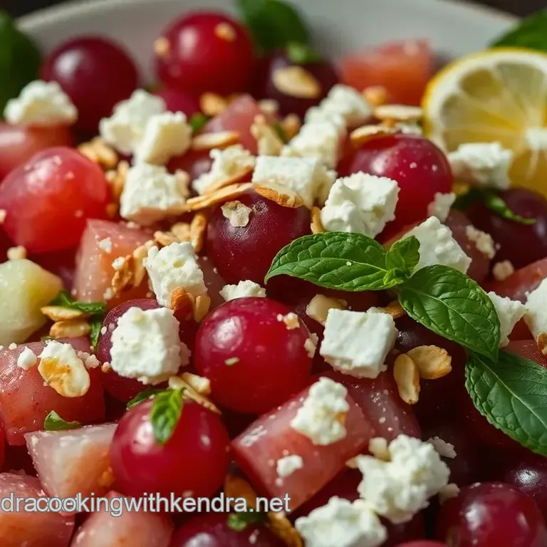 Radiant Pink Grape Salad with Honey-Lime Drizzle