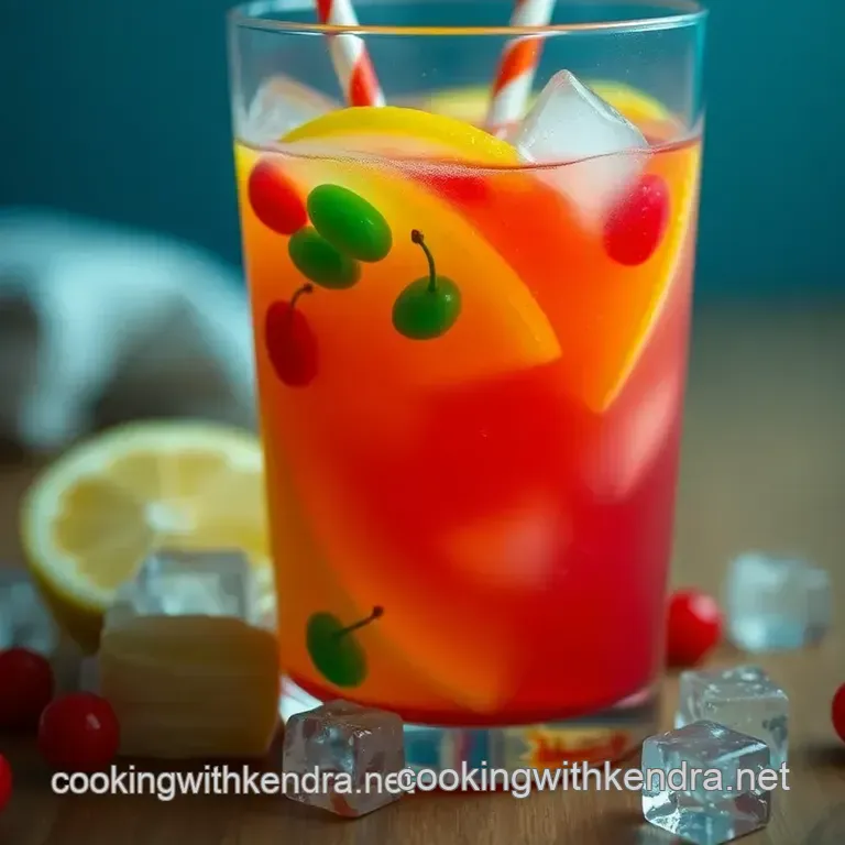 Rainbow Jolly Rancher Mixed Drink presentation