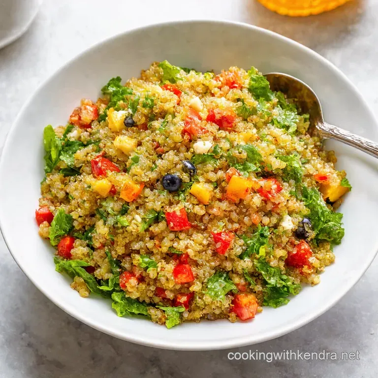 Rainbow Quinoa Salad with Lemonherb Vinaigrette presentation
