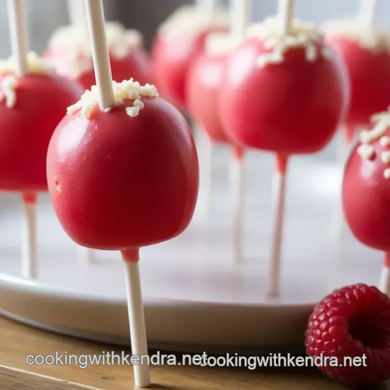 Raspberry Lemonade Wedding Cake Pops presentation