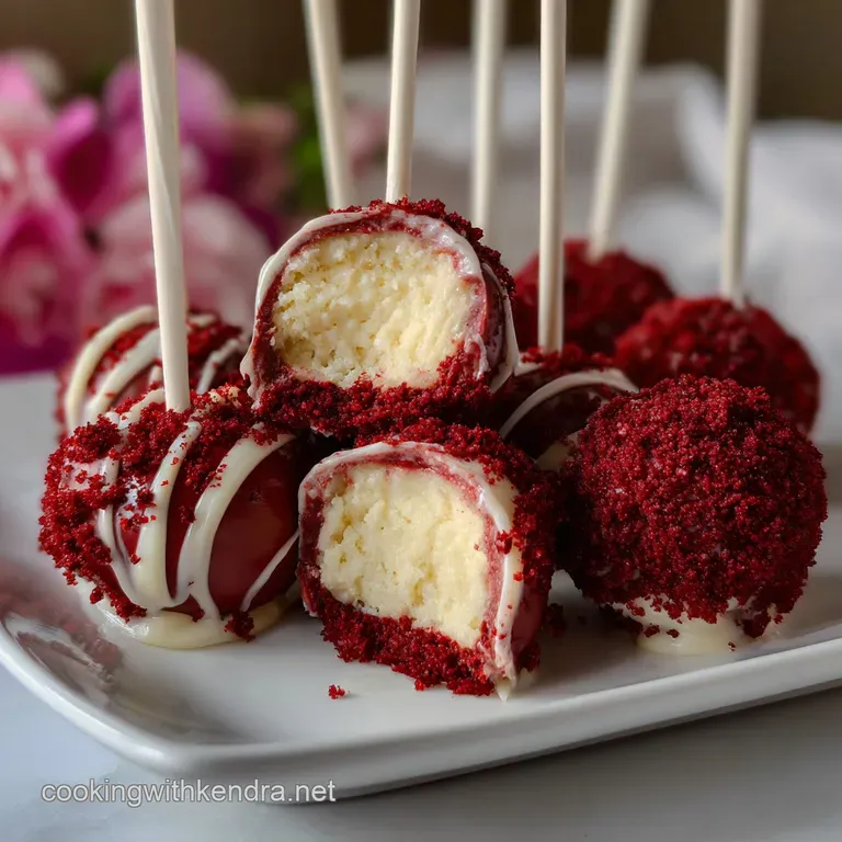 Red Velvet Cake Pops: Cream Cheese Recipe presentation