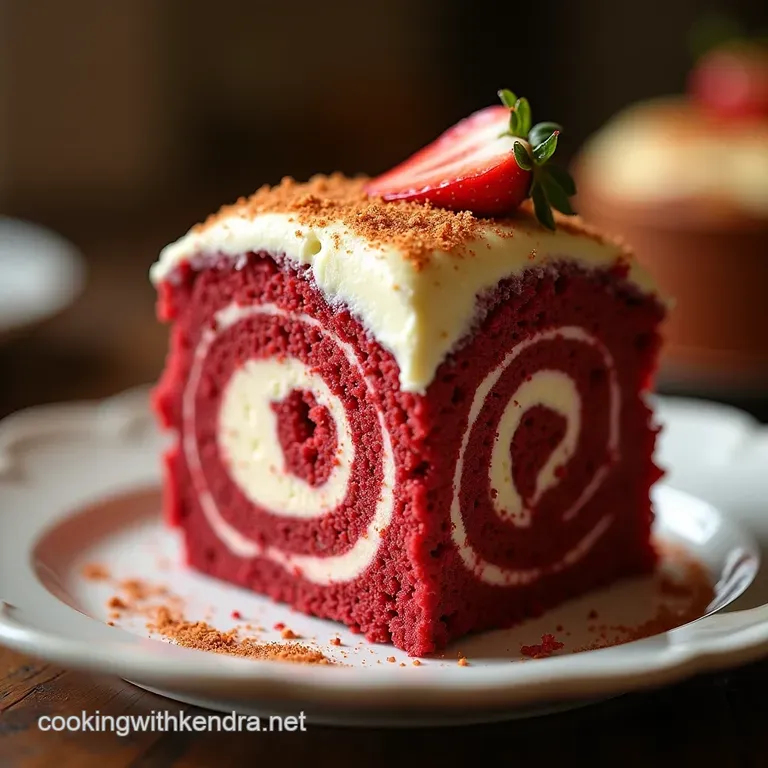 The Ultimate Red Velvet Cheesecake Swirl Cake presentation