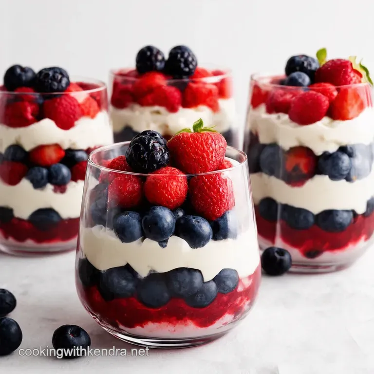 Red White and Blue Berry Trifles