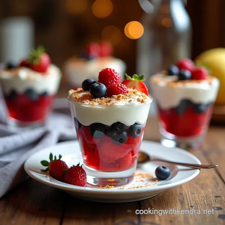Red White and Blue Cheesecake Parfaits presentation