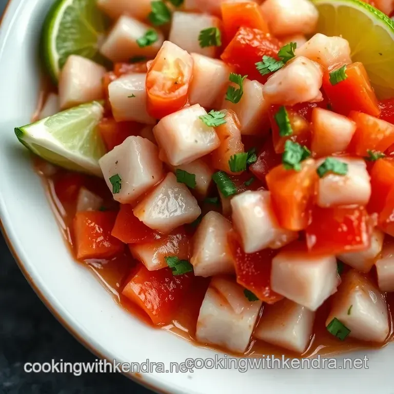 Refreshing Ceviche Mexicano presentation