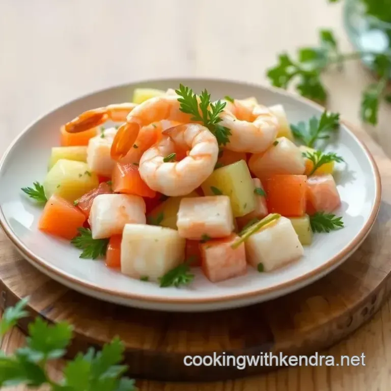 Chilled Shrimp & Melon Salad: A Refreshing Summer Delight presentation