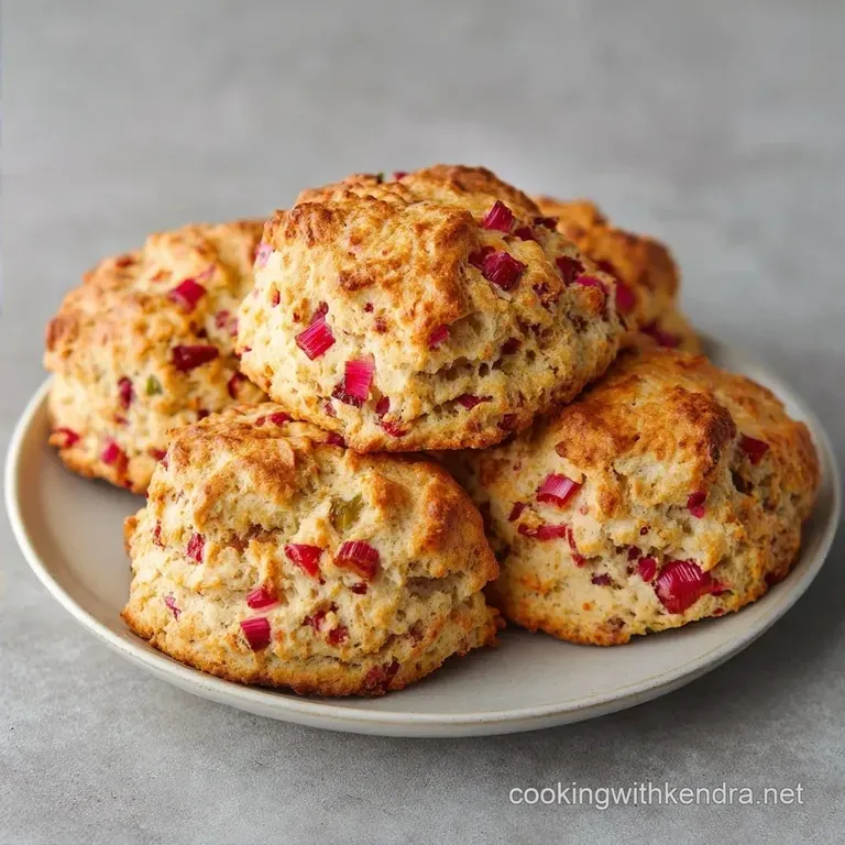 Quick Diced Rhubarb Scones: Tart and Flaky