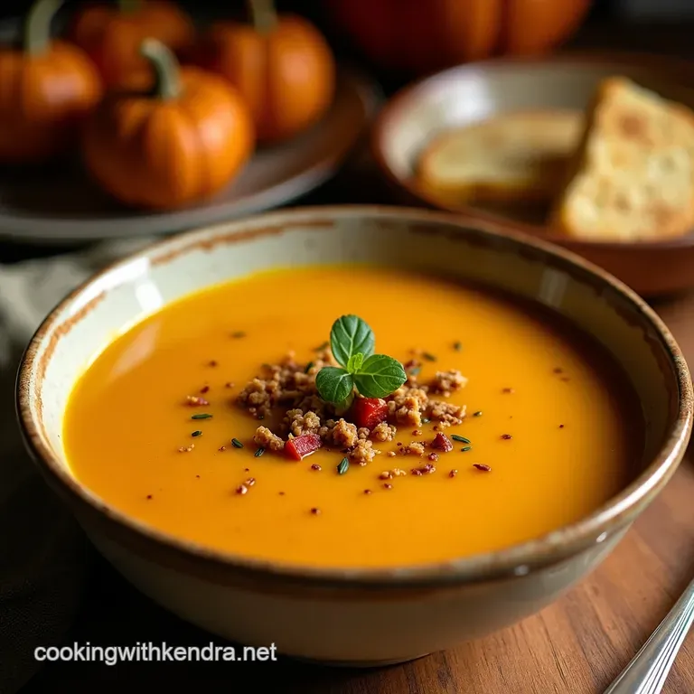The Velveteen Autumn Rich Roasted Vegan Butternut Squash Soup presentation
