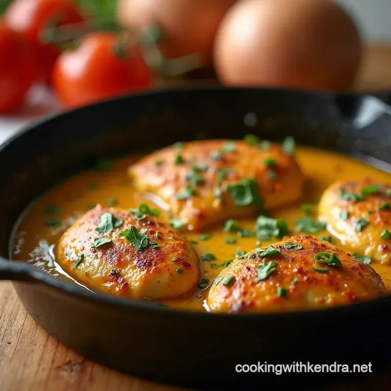 The Home Cooks Roadhouse Rhapsody Cast Iron Butter Chicken Skillet presentation