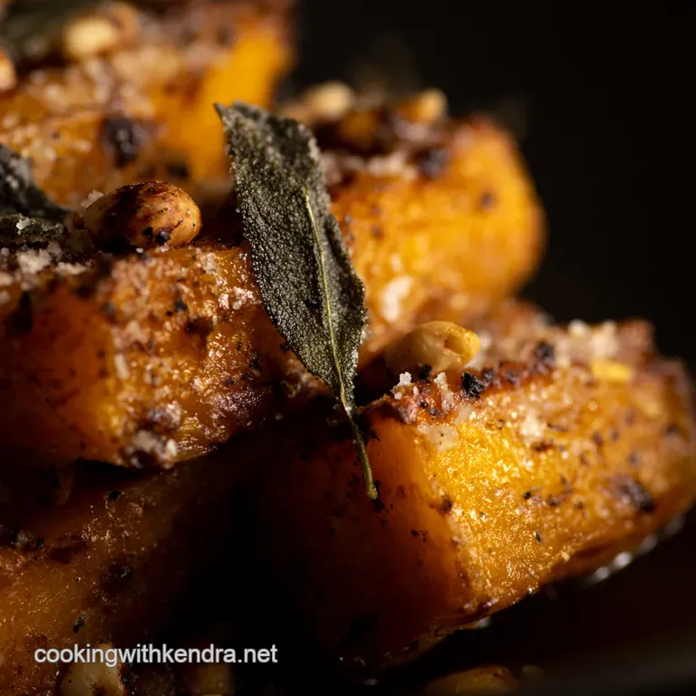 Roasted Banana Squash with Sage Brown Butter and Toasted Hazelnuts presentation