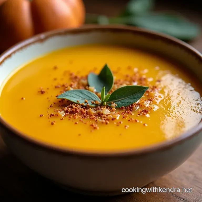 The Golden Velour Ultimate Butternut Squash Sage Soup presentation