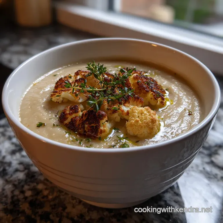 Roasted Cauliflower and Potato Soup: Velvety Smooth presentation