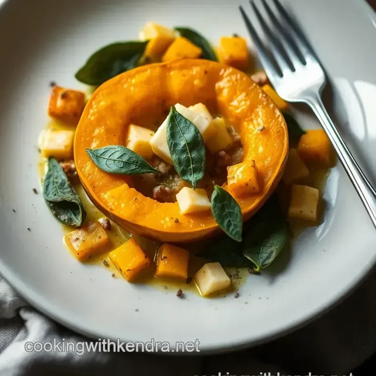 Roasted Sweet Dumpling Squash with Brown Butter Sage Sauce presentation