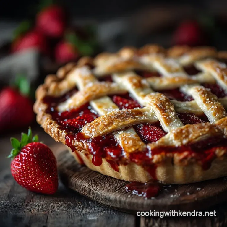 The Summer Cracker Rustic Farmhouse Strawberry Pie presentation
