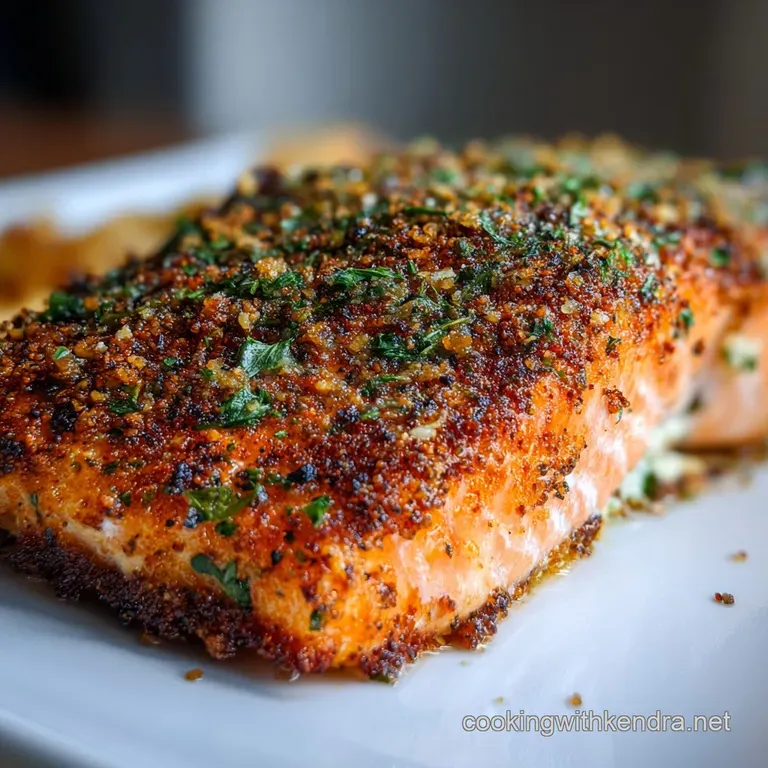 Perfectly cooked salmon fillet with golden-brown crust, artfully arranged beside asparagus and lemon wedges on a clean whi...