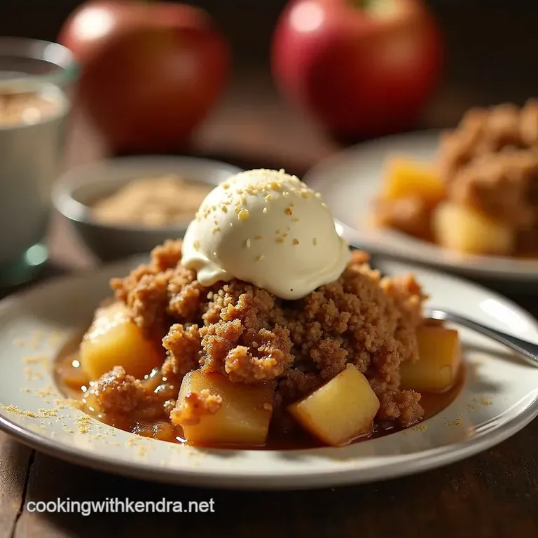 Sticky Toffee Apple Crumble with a Crunchy Mapleoat Streusel presentation