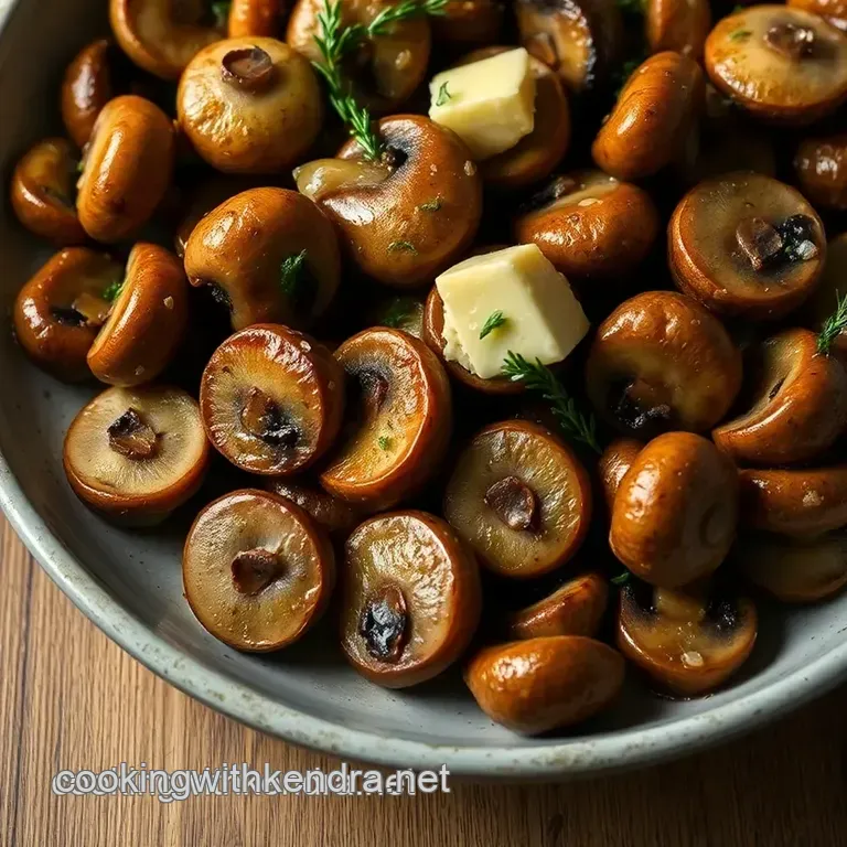 Sautéed Button Mushrooms with Garlic and Thyme presentation