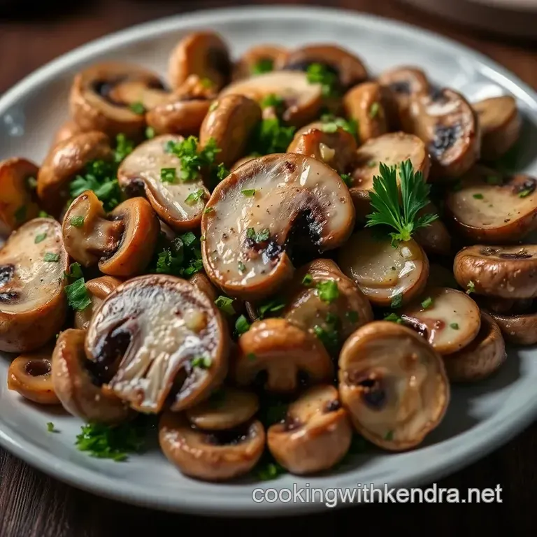 Sautéed King Mushrooms with Garlic and Fresh Herbs presentation