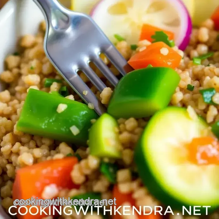 Sautéed Quinoa Delight with Fresh Veggies presentation