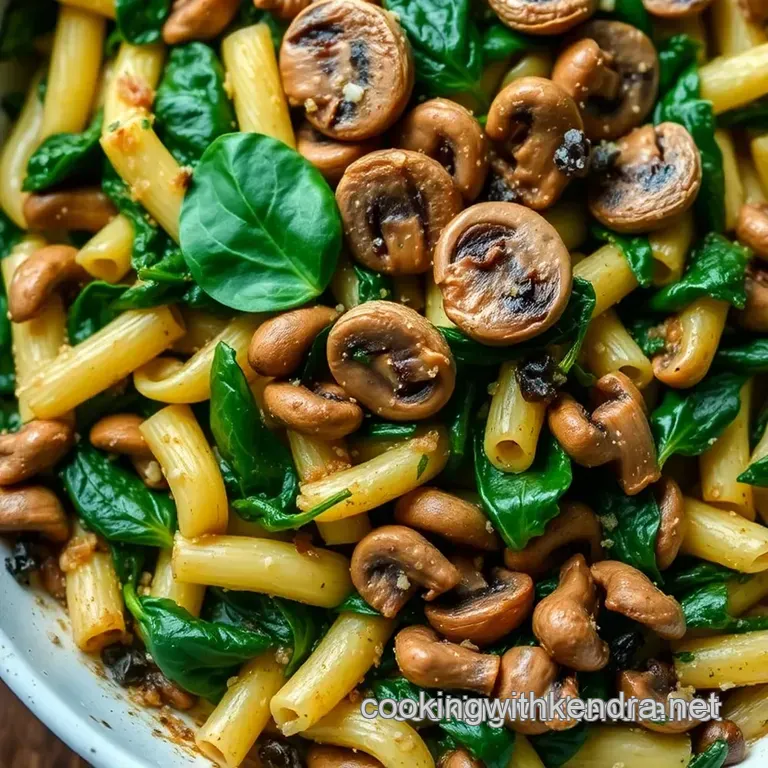 Savory Mushroom and Spinach Conchigliette Bake presentation