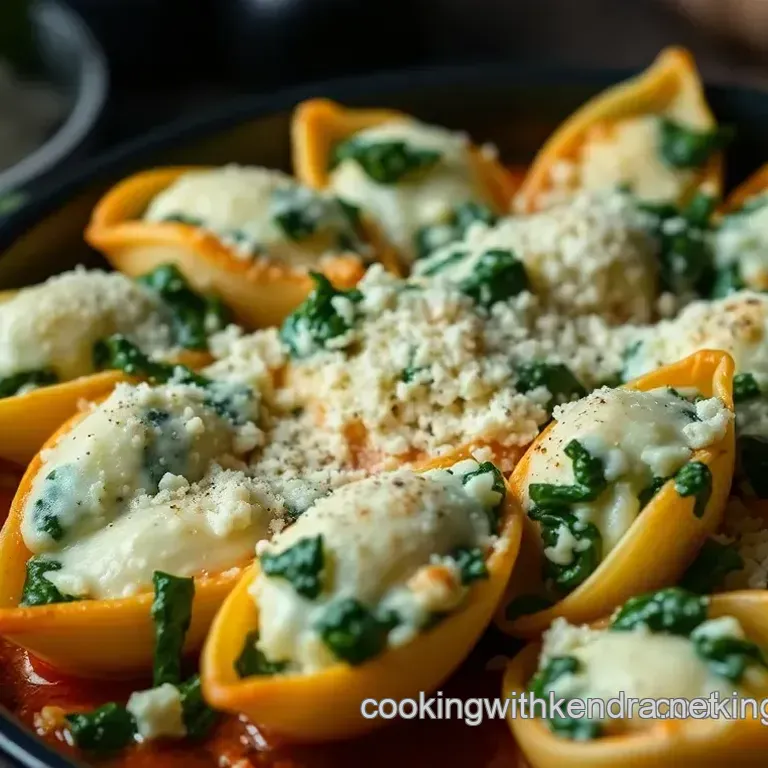 Savory Spinach and Low Fat Ricotta Cheese Stuffed Shells