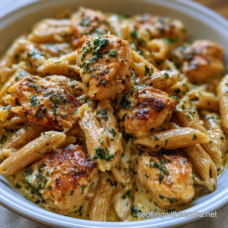 Savory Wheat Pasta Dish: Creamy Garlic Chicken