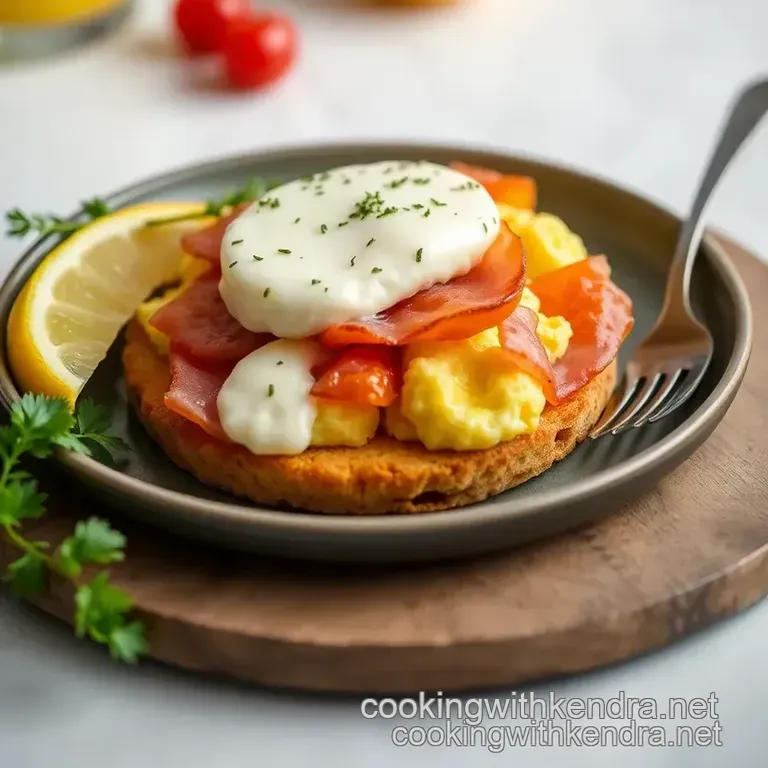 Scrambled Ham & Fontina Breakfast Delight presentation