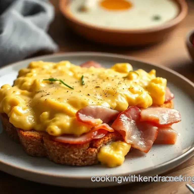 Scrambled Ham & Fontina Breakfast Delight
