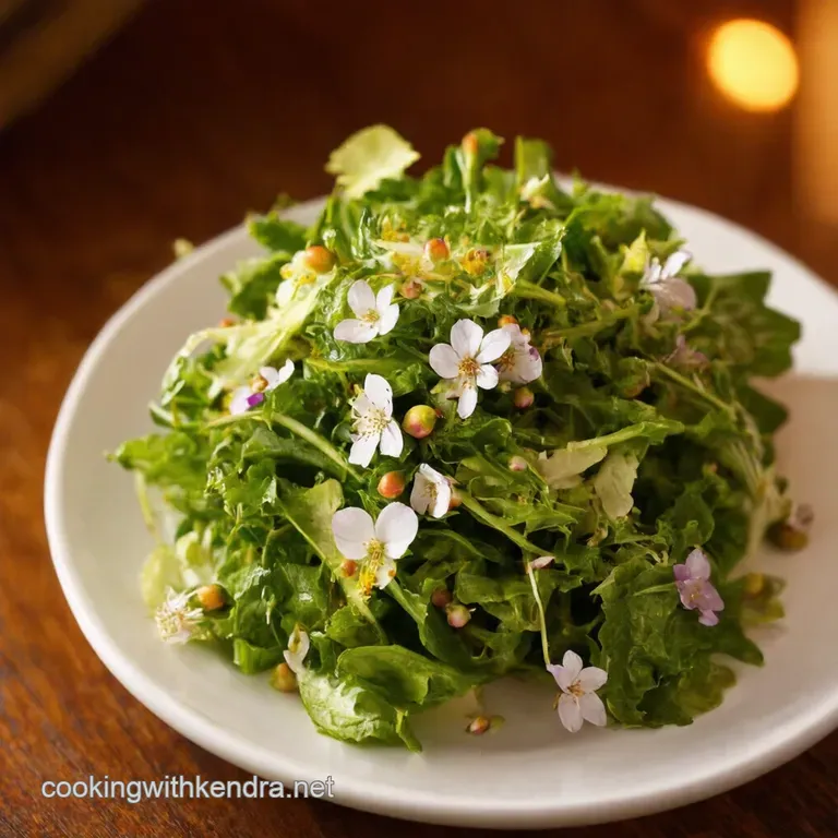 Shaded Bloom Salad with Honeylemon Vinaigrette presentation
