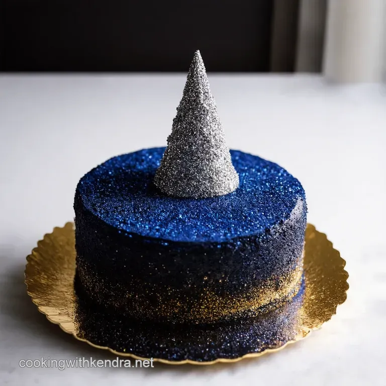 Silver Stardust Midnight Elegance Birthday Cake A Dazzling Delight