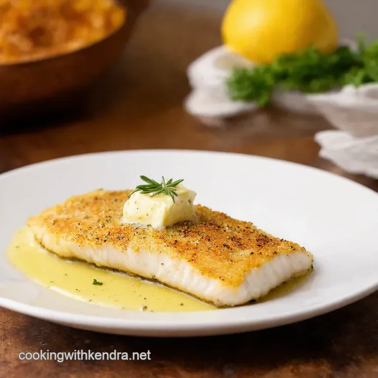Simple PanFried Flounder with LemonHerb Butter presentation