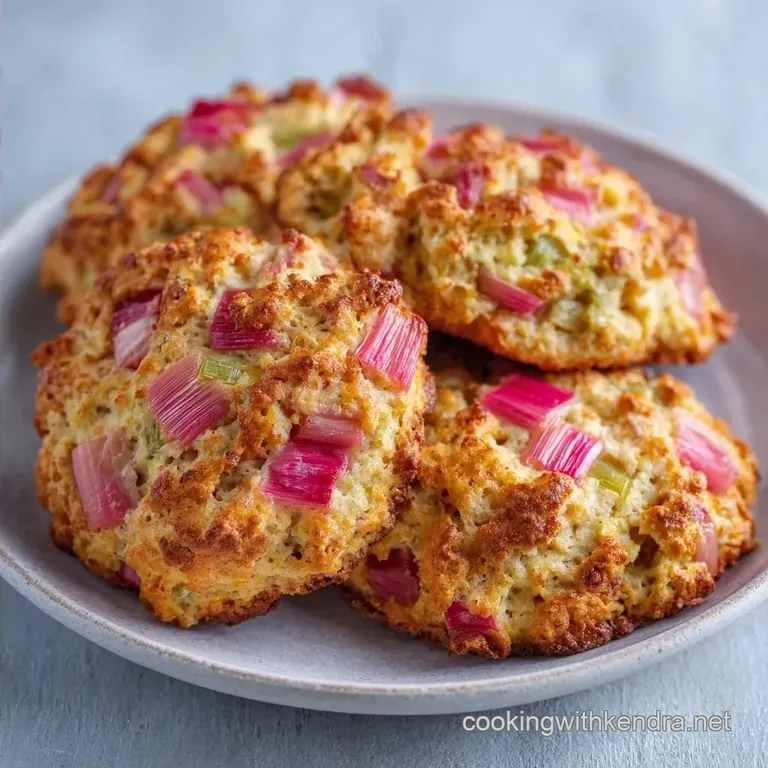 Simple Drop Rhubarb Scones: Tender and Tart