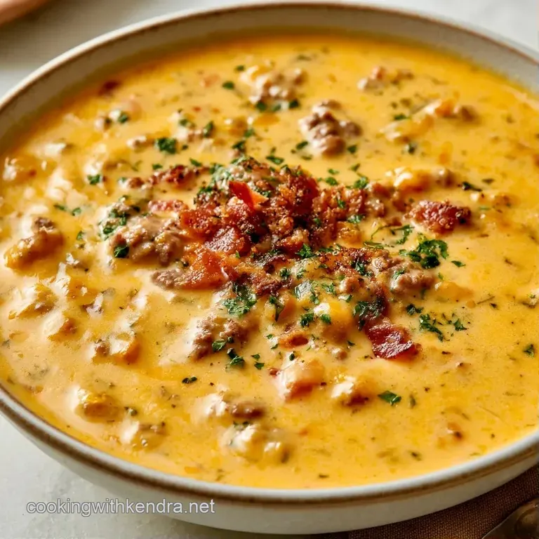 A ceramic white bowl of golden creamy soup garnished with fresh chives and smoky bacon on a rustic wooden table.
