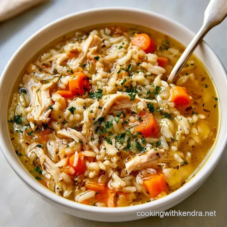 A white ceramic bowl of golden soup with bright green parsley and orange carrots set on a rustic wooden table.