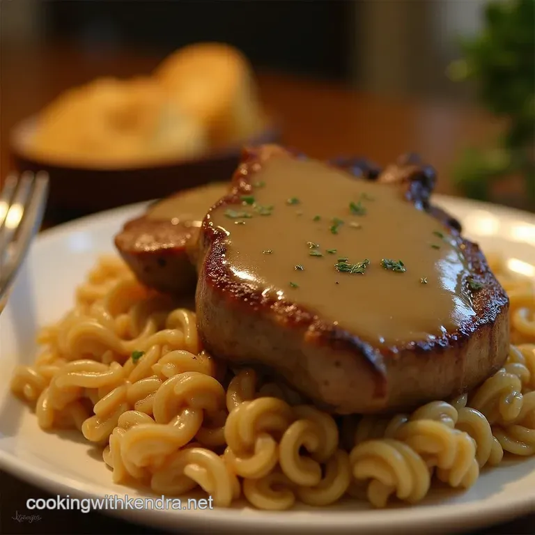 The Set It and Forget It Sunday Supper Tender Slow Cooker Pork Chops with Velvety Pan Gravy presentation