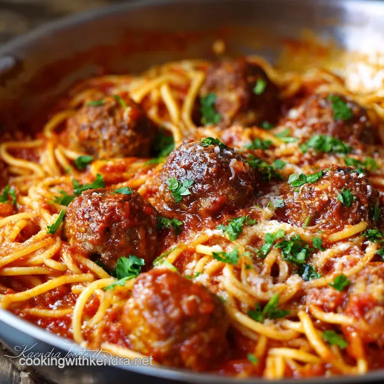 Spaghetti and Meatballs: the Sunday Gravy with Meltingly Tender Meatballs presentation