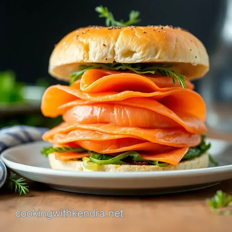 Smoked Salmon Bagel Stack: The Full Monty presentation