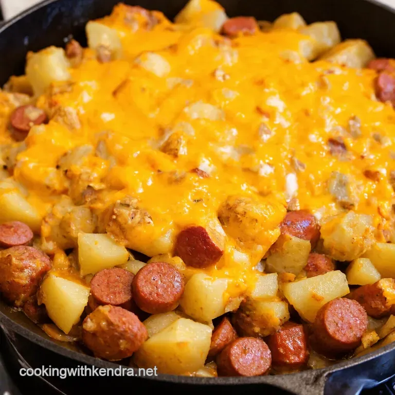 Smoked Sausage Cheesy Ranch Potato Skillet Proper Comfort Food presentation