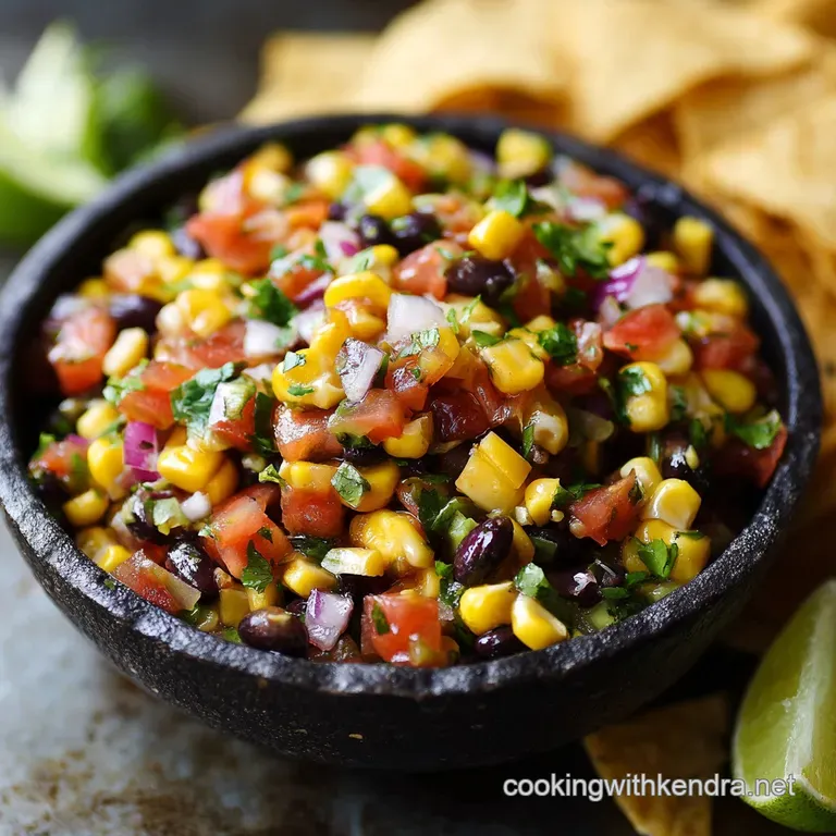Corn Salsa Recipe: Smoky Charred Corn Salsa Dip with Fresh Lime presentation