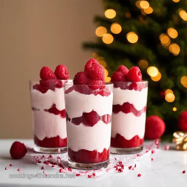Sparkling Champagne Raspberry Mousse Parfaits presentation