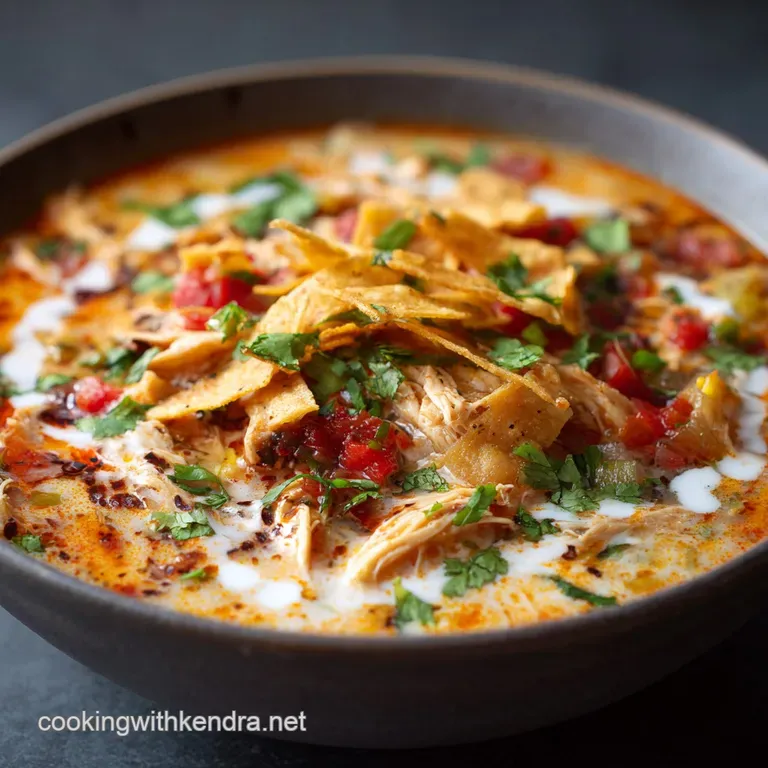 Rotisserie Chicken Tortilla Soup: Classic Creamy Comfort Food presentation
