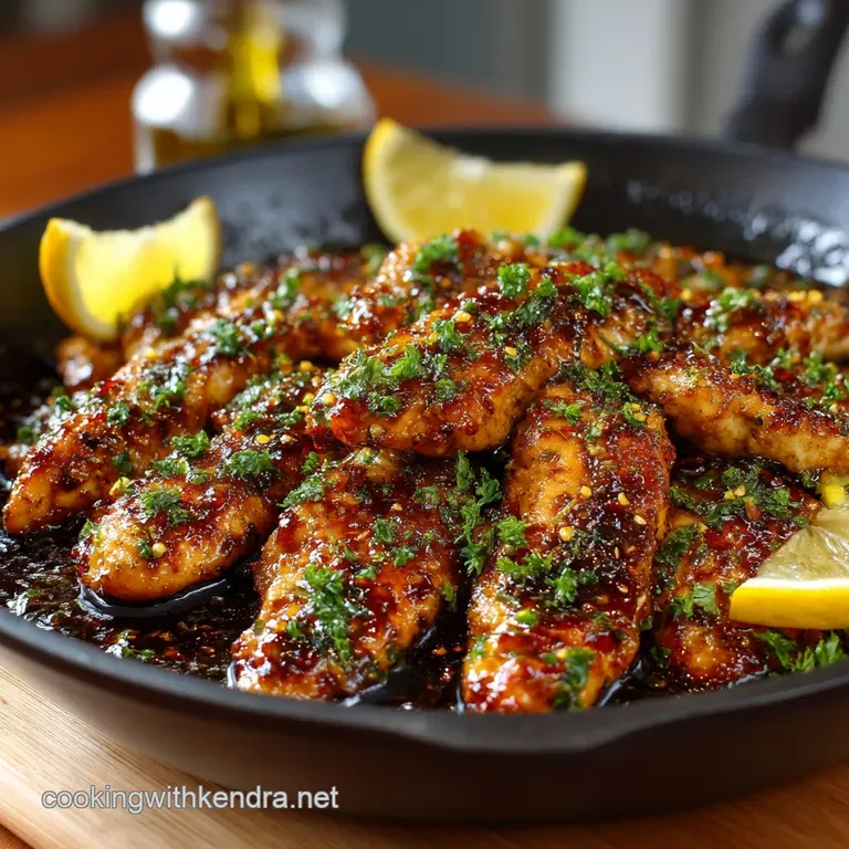 Bright Brassy Speedy Skillet Citrus Chicken Tenders presentation