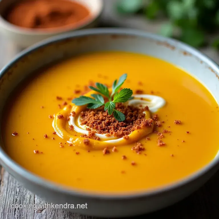 Spiced Butternut Squash Soup with Coconut Cream Toasted Pepitas