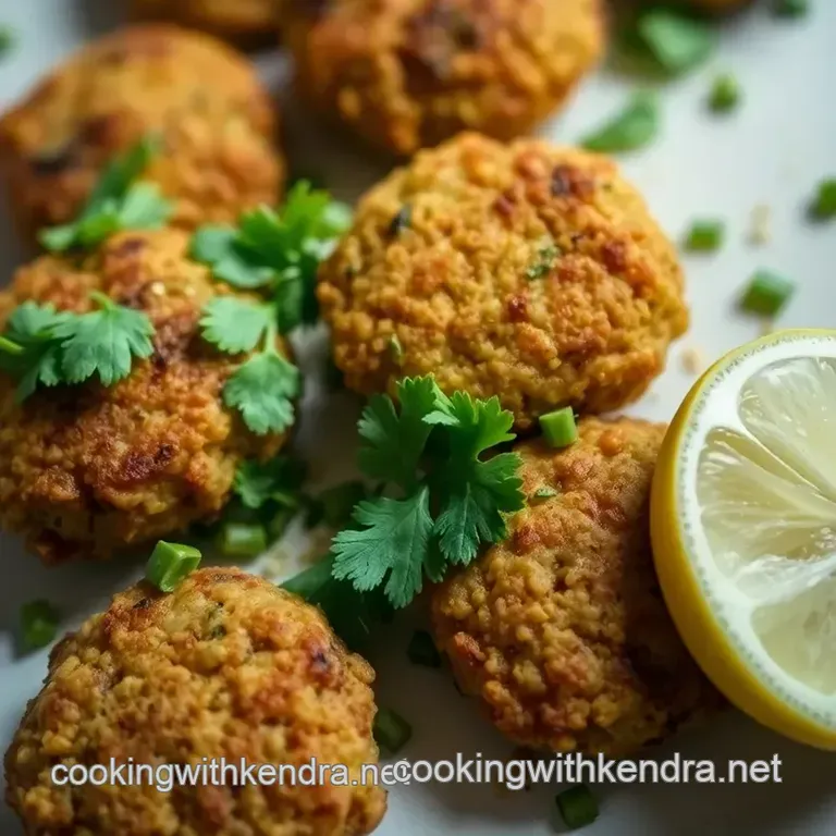 Spiced Chickpea and Herb Fritters (Falafel) presentation