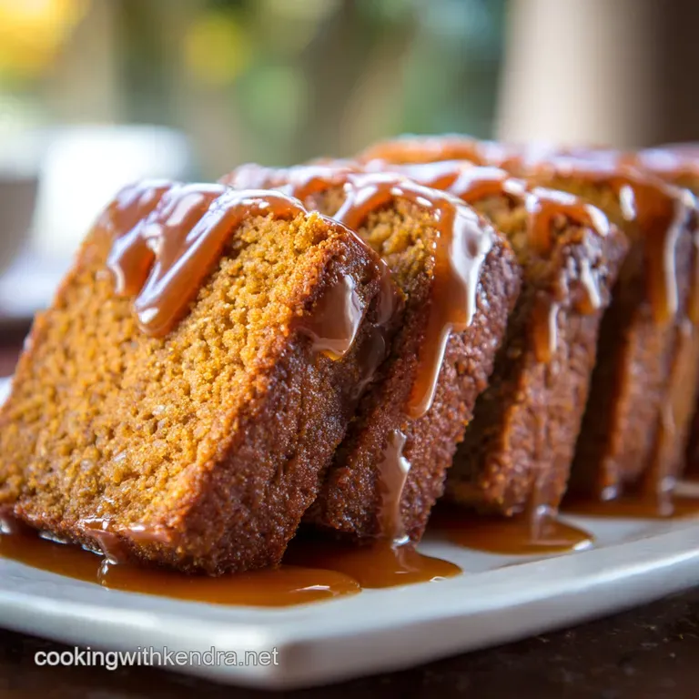 Spiced Pumpkin Loaf with Irresistible Brown Butter Brown Sugar Glaze presentation