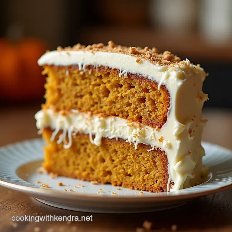 The Great British Bakeoffworthy Spiced Pumpkin Layer Cake with Silky Maplecream Cheese Frosting presentation