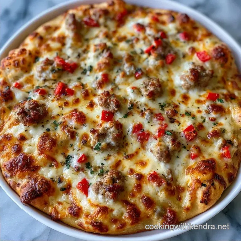 Spicy Italian Sausage Flatbread with Asiago