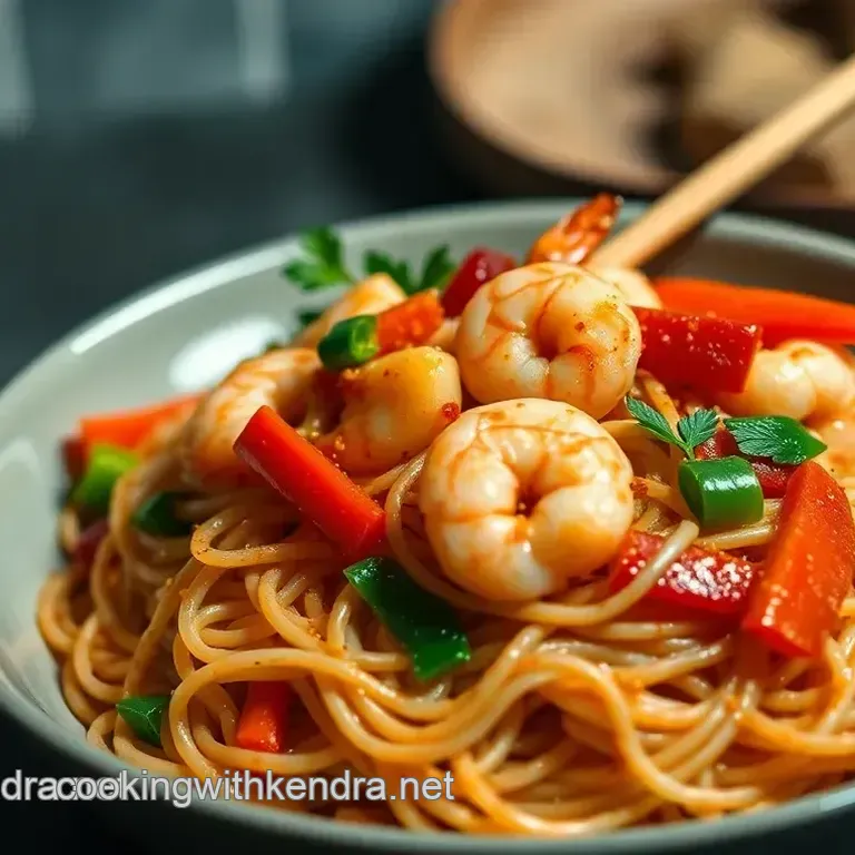Spicy Shrimp Mei Fun Noodles with Vegetables