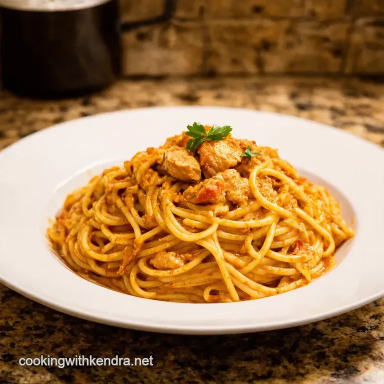 Spicy Southern Chicken Spaghetti Casserole presentation