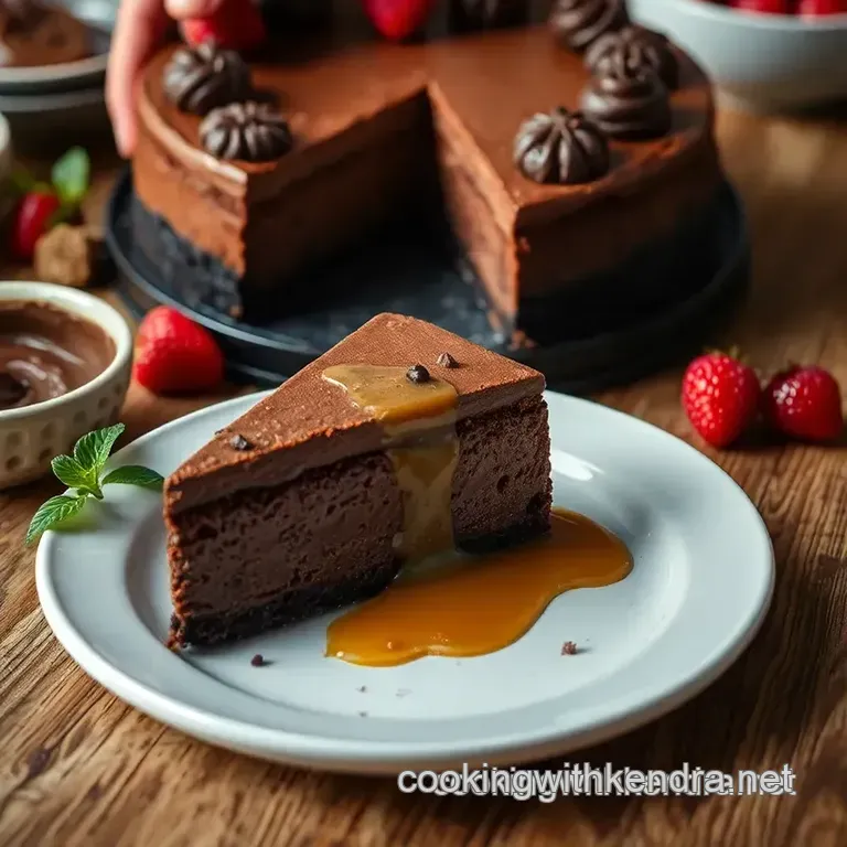Decadent Spreadable Chocolate Cheesecake presentation